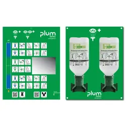 Plum boerenbedrog> Wall Station met twee flessen 1 x 200 ml pH-neutraal en 1 x 500 ml Eye Wash - zuiveren tijd ongeveer 7 minuten